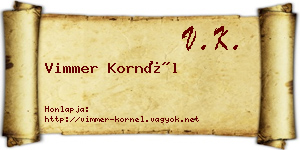 Vimmer Kornél névjegykártya